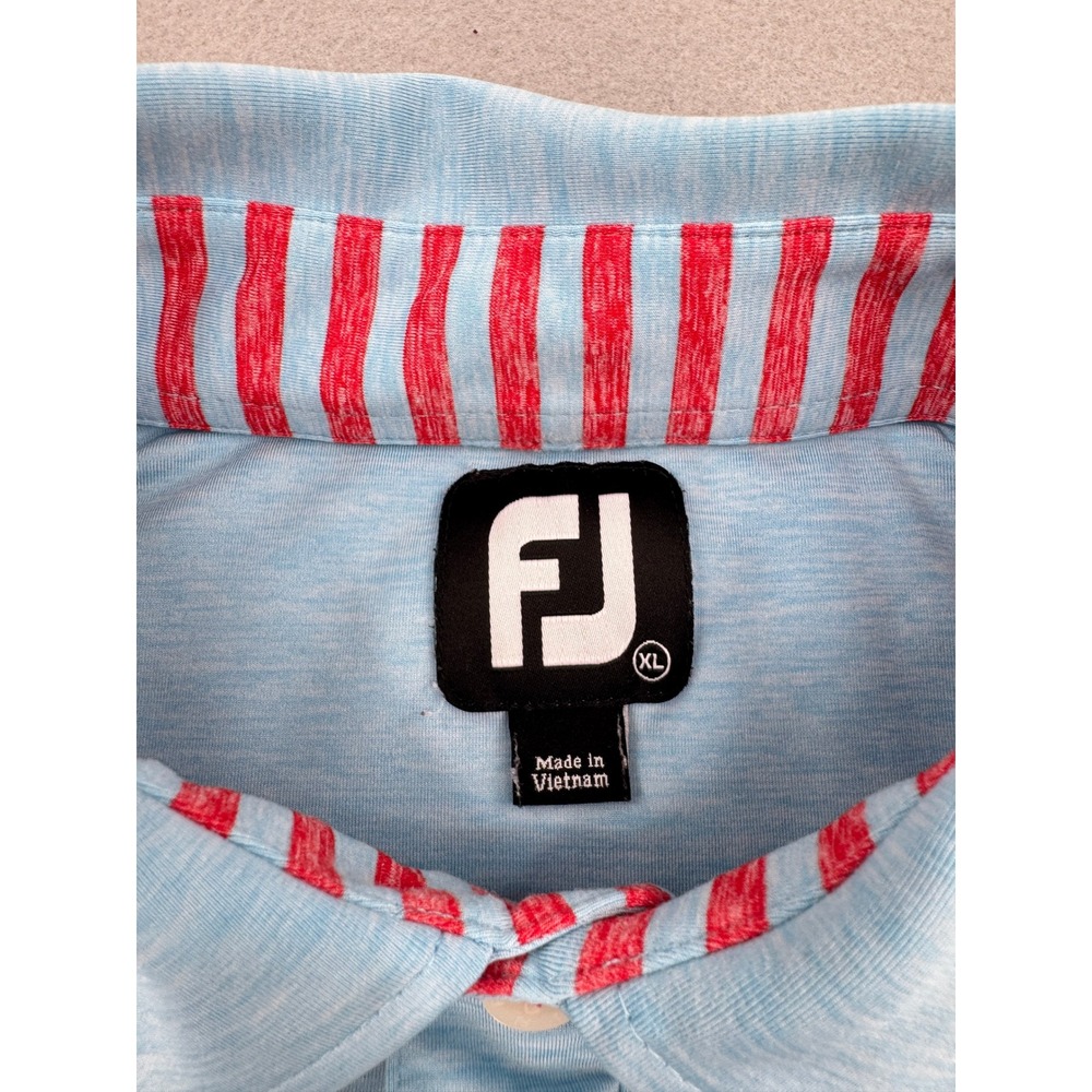 FootJoy ProDry Mens XL Light Blue Heathered Golf Polo Shirt Lightweight Casual - Picture 4 of 10